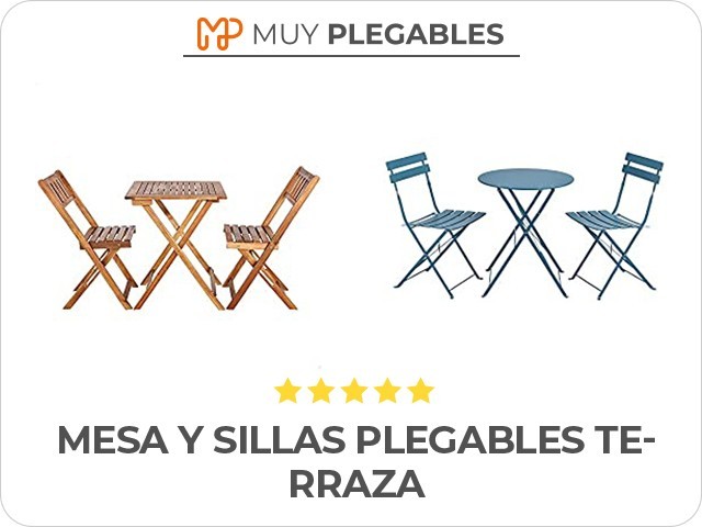 mesa y sillas plegables terraza