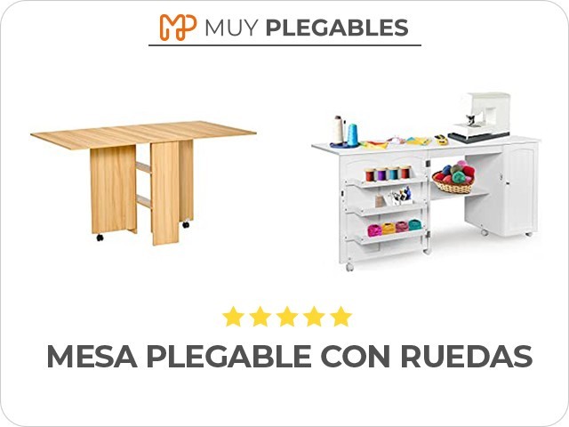 mesa plegable con ruedas