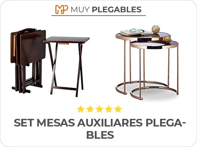 set mesas auxiliares plegables