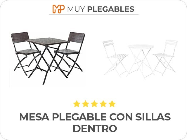 mesa plegable con sillas dentro