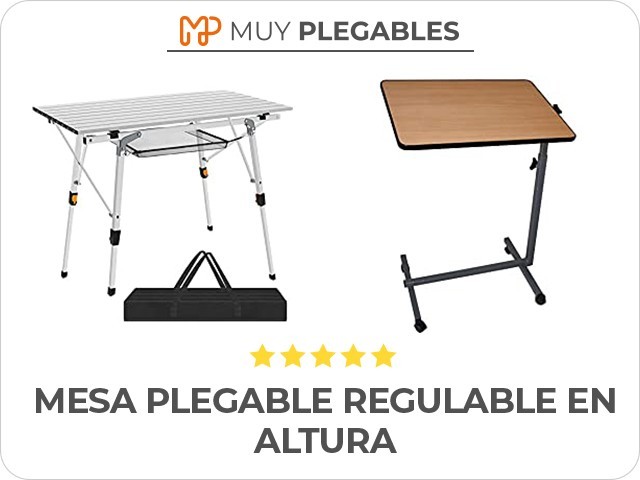 mesa plegable regulable en altura