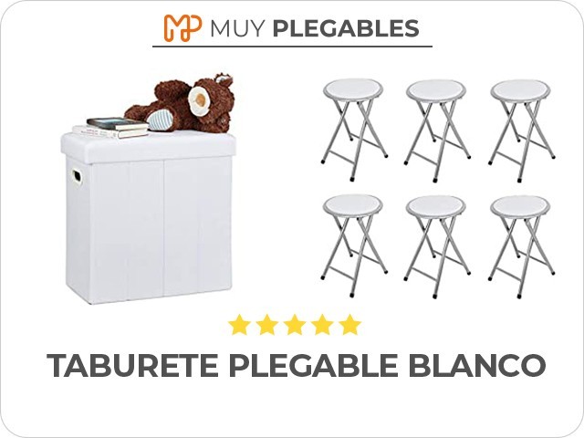 taburete plegable blanco