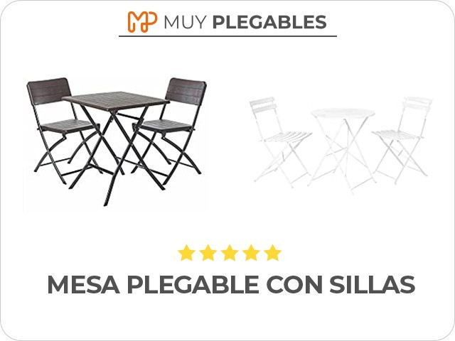 mesa plegable con sillas