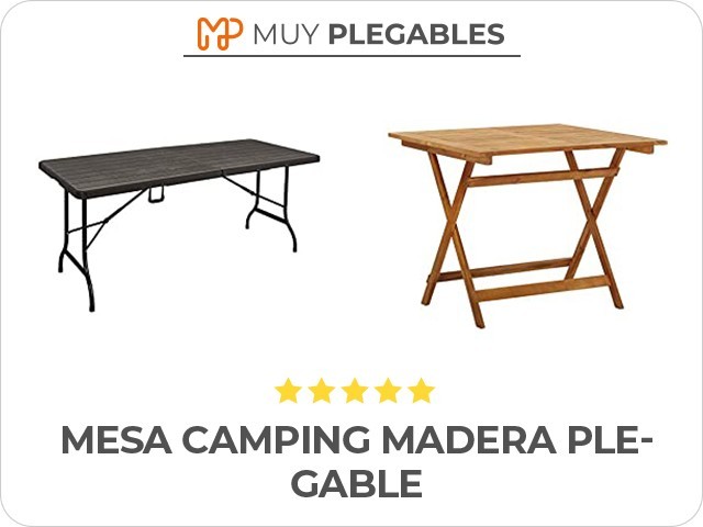 mesa camping madera plegable