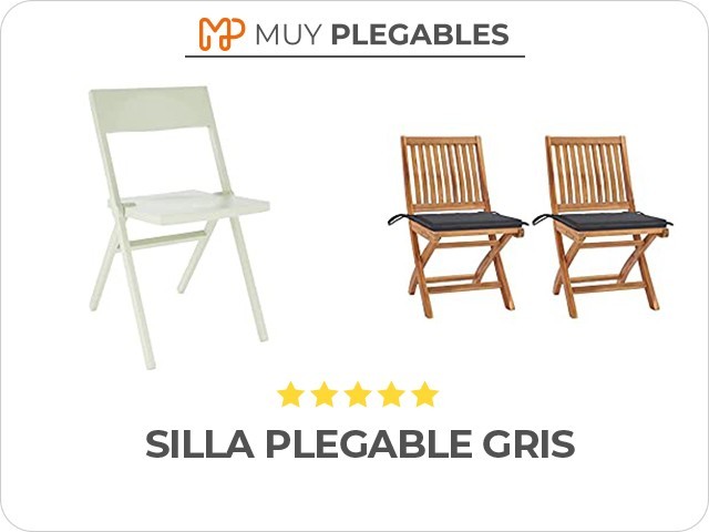 silla plegable gris